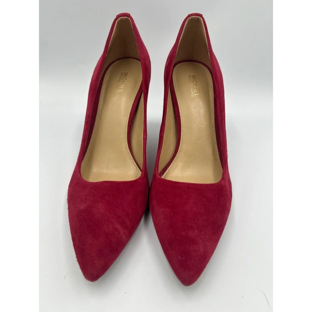 Michael Kors Dorothy Flex Pump Berry Red Suede Pointed Toe Stiletto Heel 8.5 - Picture 3 of 8